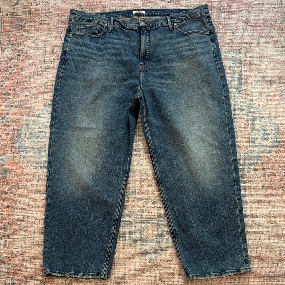 Good American Mid-Rise Relaxed Straight Blue Jeans Size 16